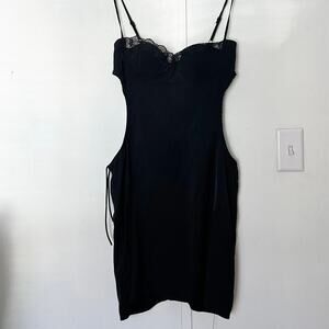 Black Cutout Side Sleeveless Mini Dress
